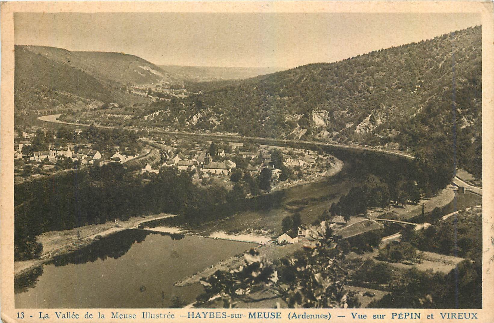 CPA Haybes sur Meuse Ardennes Vue sur Pepin et Vireux 