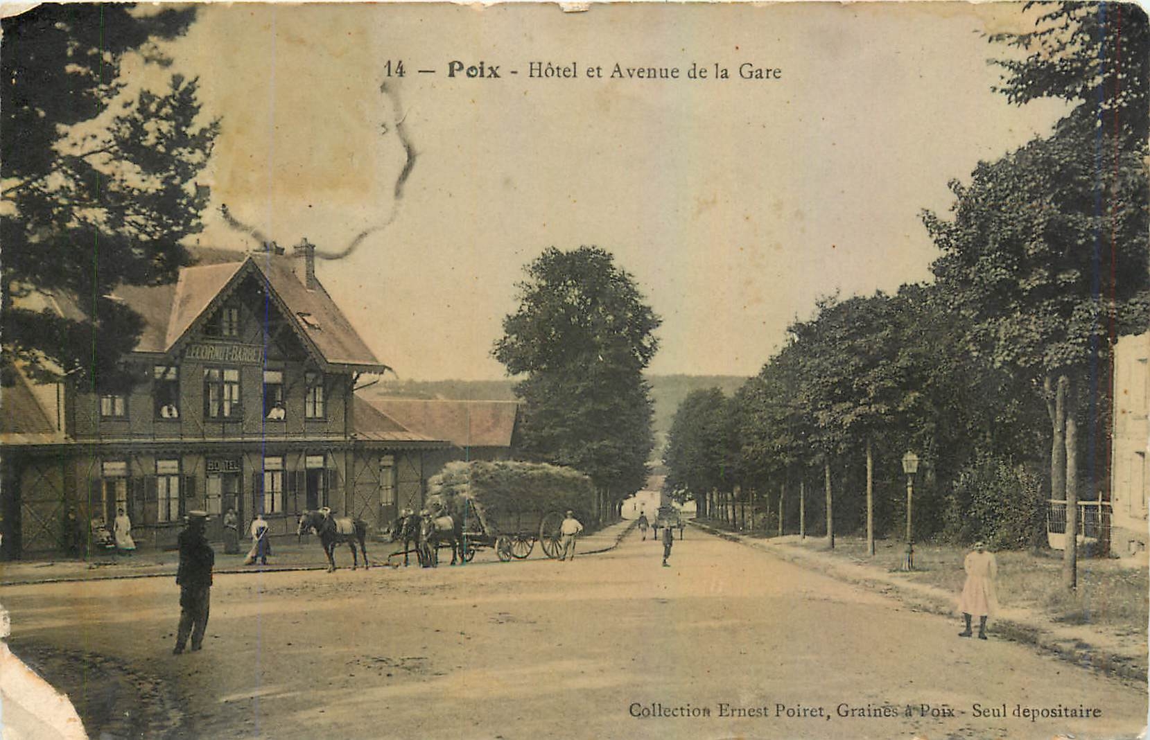 CPA Poix Hotel et Avenue de la Gare 