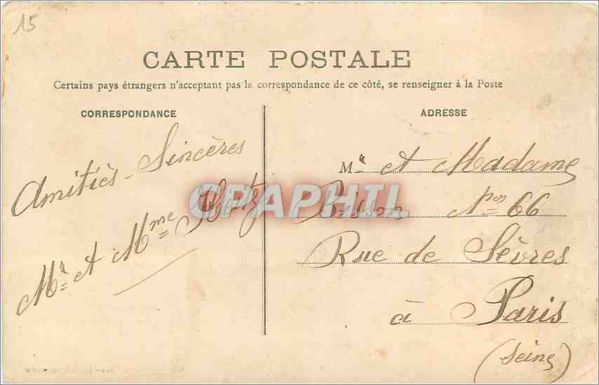 CPA Poix Hotel et Avenue de la Gare  — Back