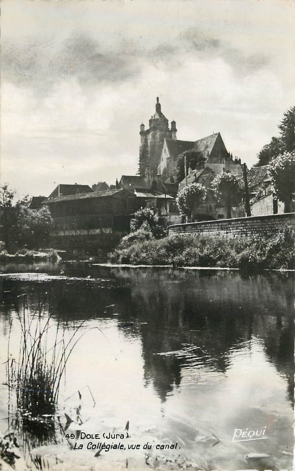 CPM Dole Jura La Collegiale vue du Canal 
