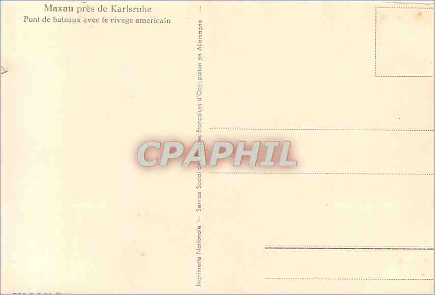 CPA Maxau pres de Karlsruhe Pont de bateaux avce le rivage americain Militaria — Rückseite