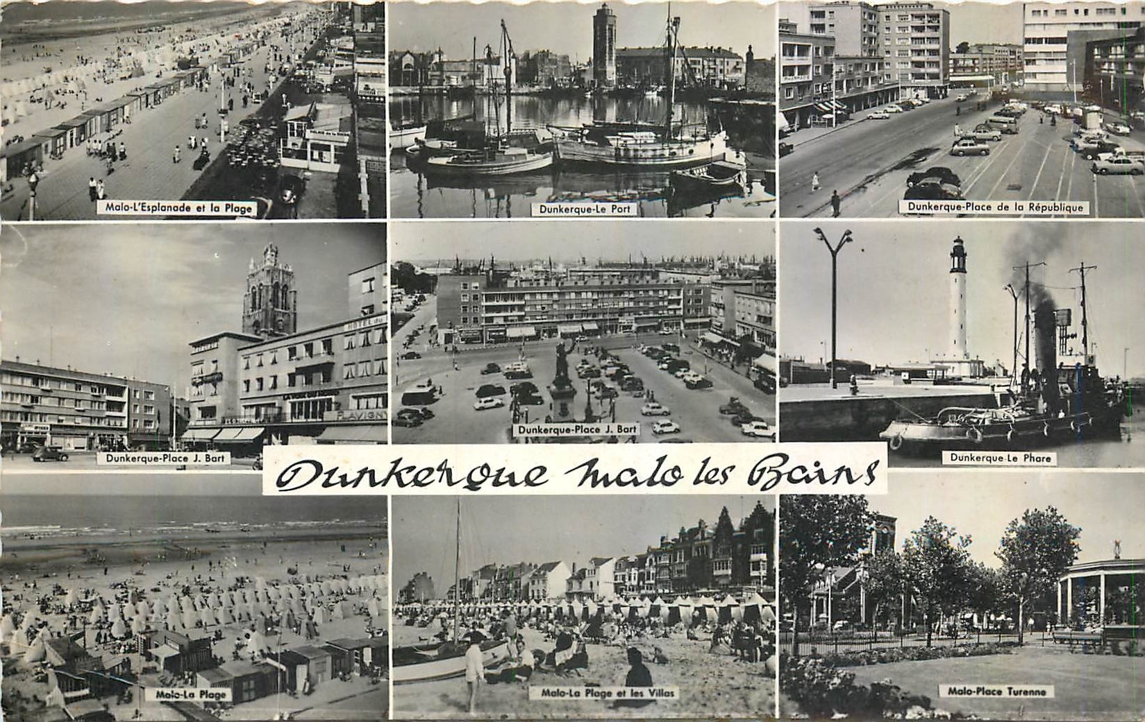 CPM Dunkerque Malo les Bains Le port Bateaux Phare 