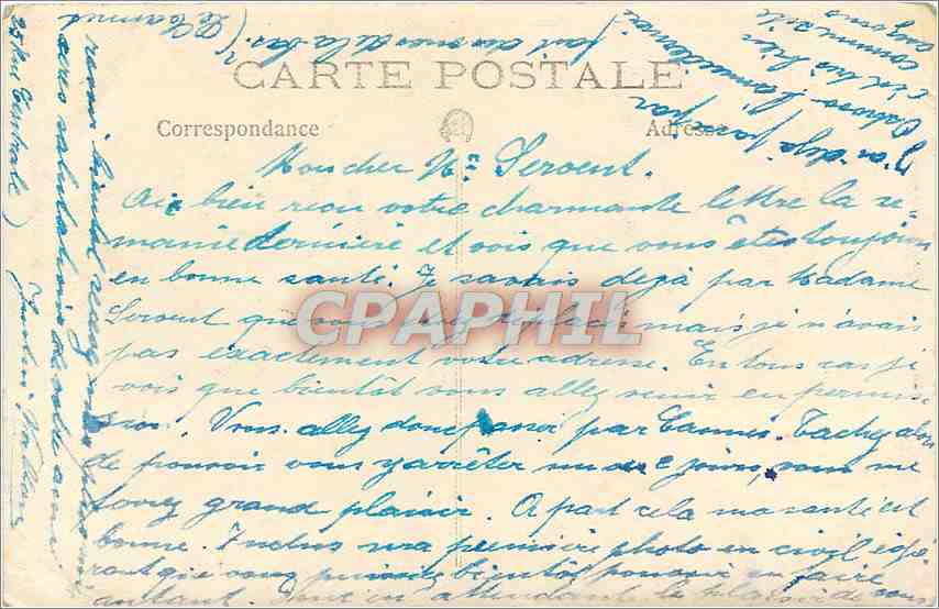 CARTE PHOTO Homme Piano — Rückseite