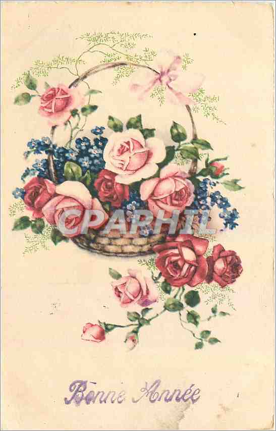 CPA Bonne Annee Fleurs