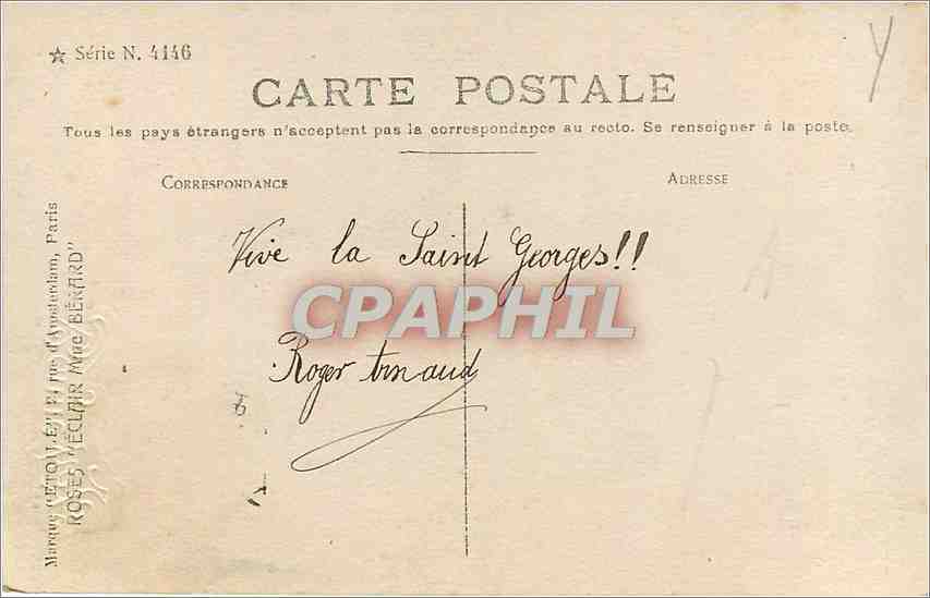 CPA Bonne Fete Fleurs — Rückseite