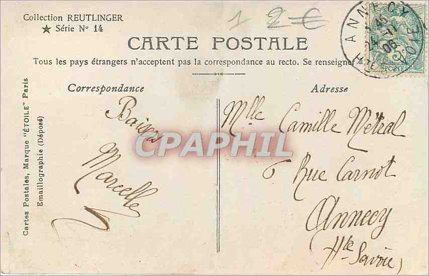 CPA La Jolie Moissonneuse  — Rückseite