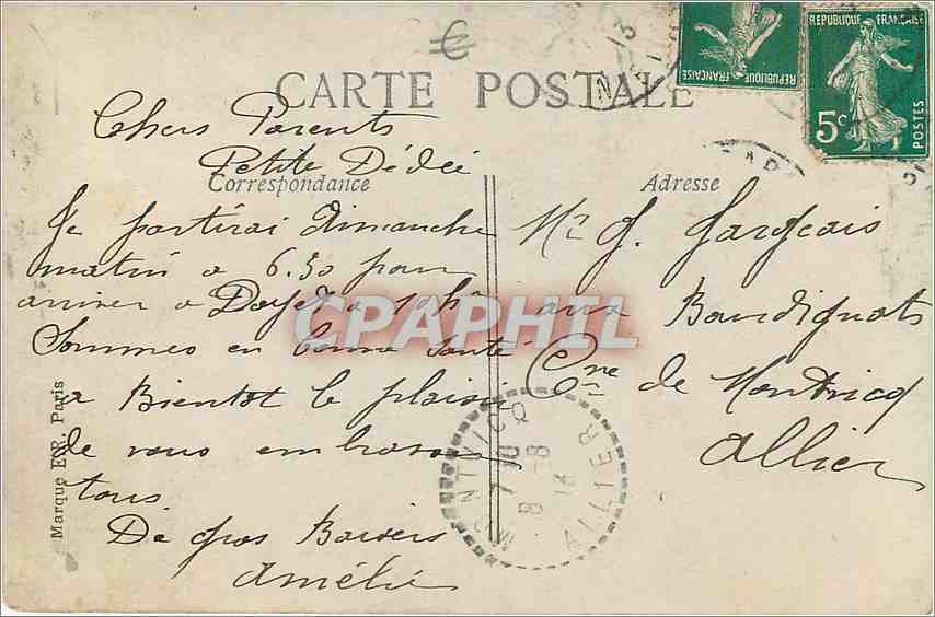 CPA Cueillies pour vous Enfant — Rückseite