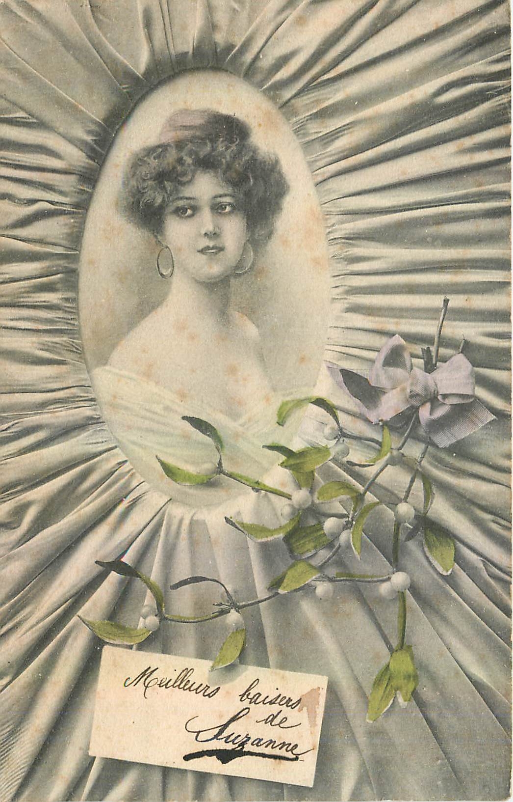 Femme en portrait — carte postale de la série 332 — A.S. W. - Recto