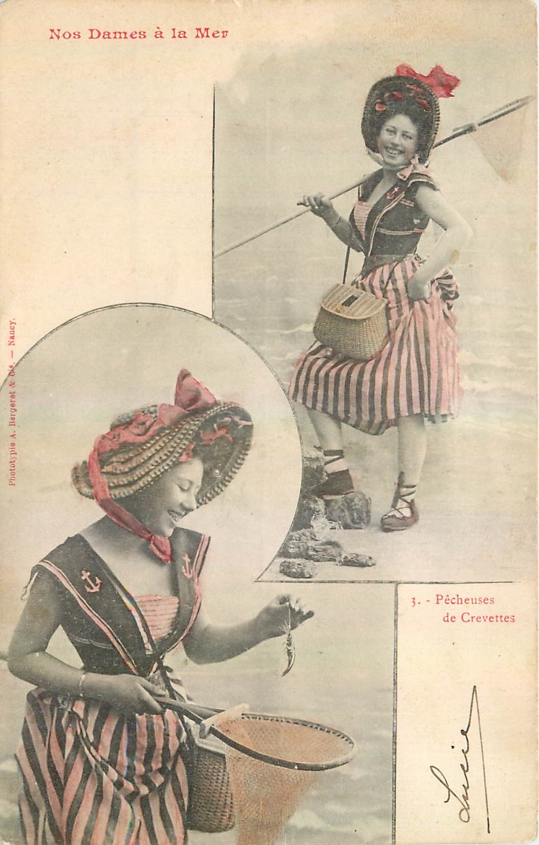 Nos Dames à la Mer — Pêcheuses de Crevettes — Phototypie A. Barygant & Cie — Nausy