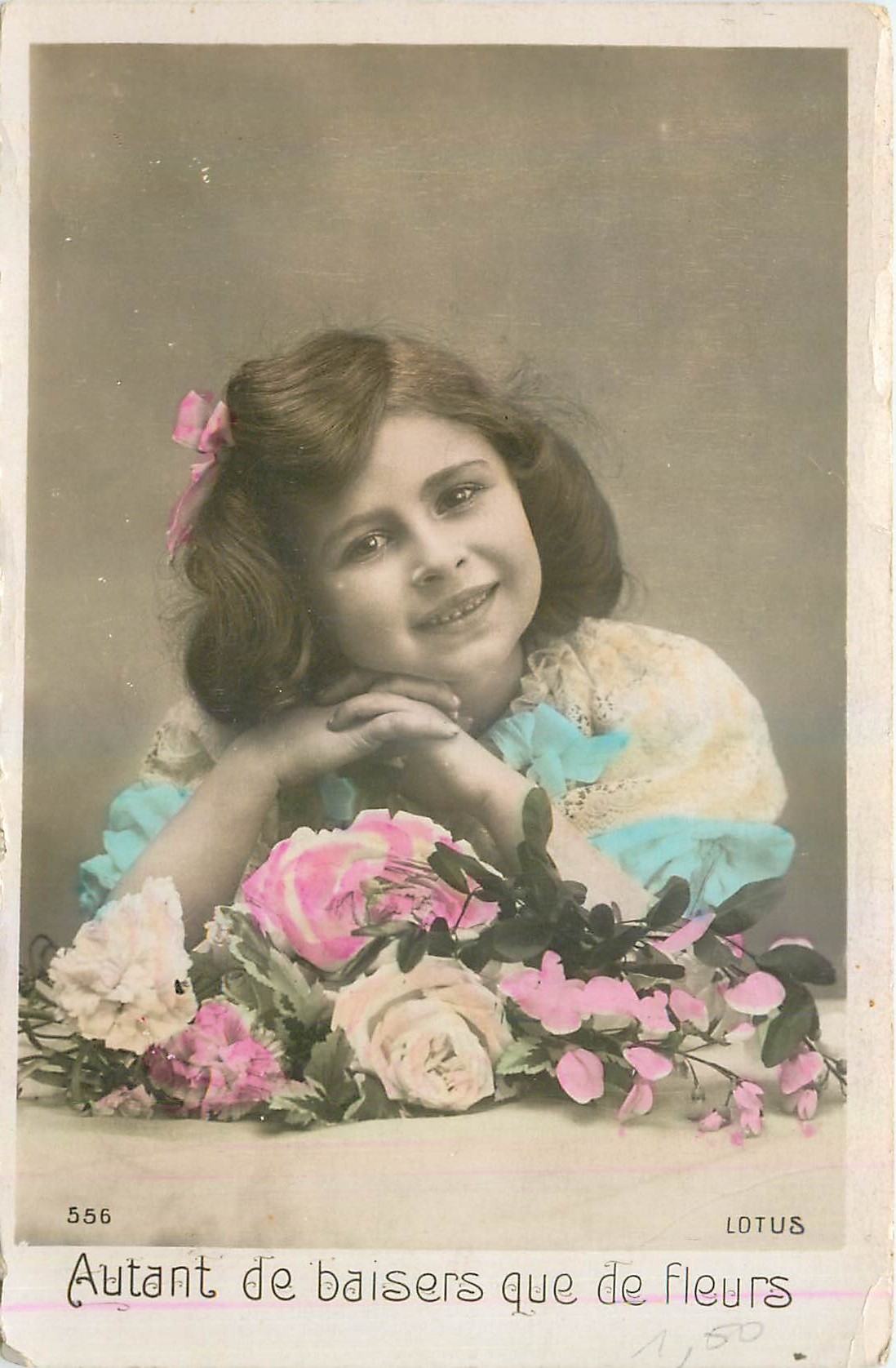 CPA Autant de baisers que de Fleurs Enfant