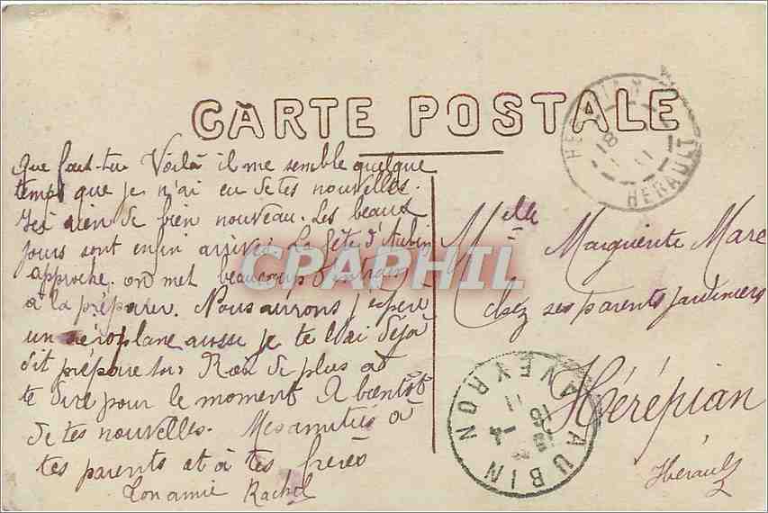 CPA Souvenir Affecteux Femme — Verso