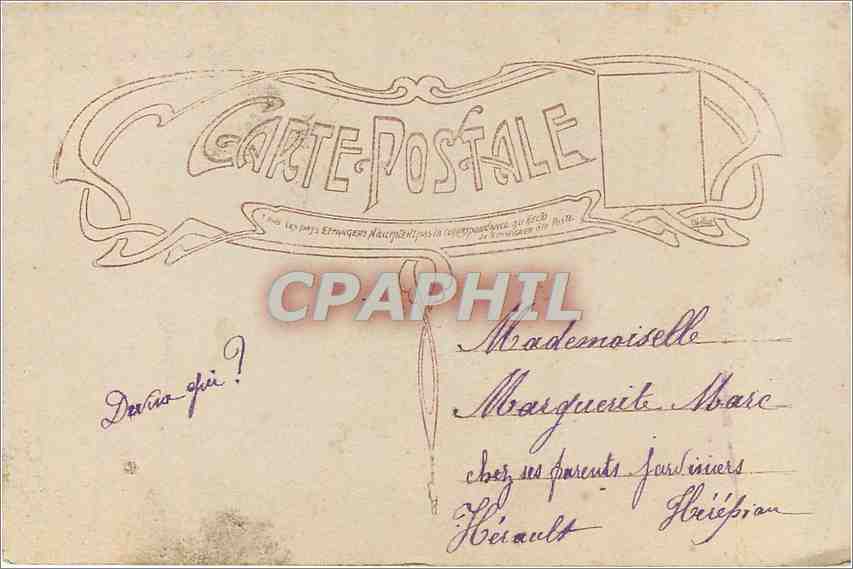 CPA Femme — Verso