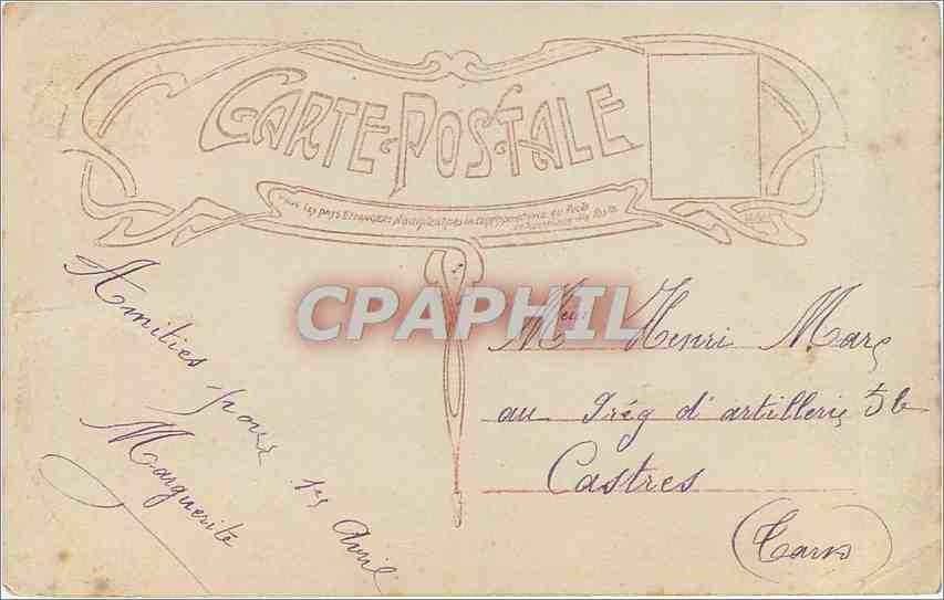 CPA Ils vous apportent mes caresses Femme Bateau Barque — Verso