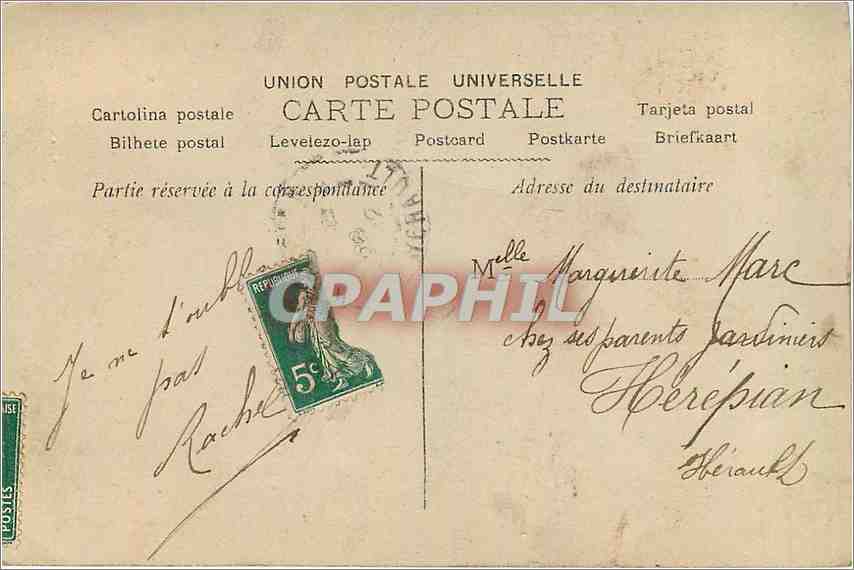 CPA Gage d'Amitie Femme — Verso
