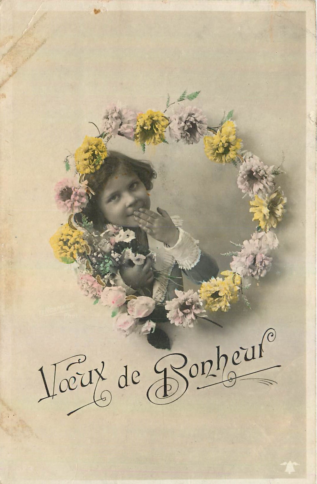 CPA Voeux de Bonheur Enfant