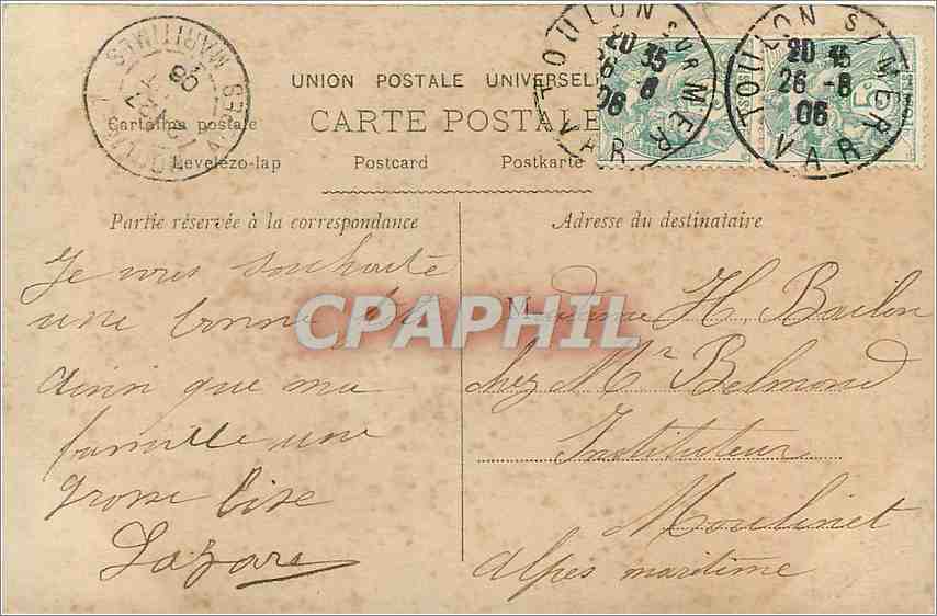 CPA Voeux de Bonheur Enfant — Rückseite