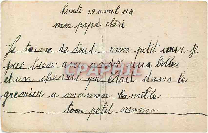 CPA Porte Bonheur Enfant — Rückseite
