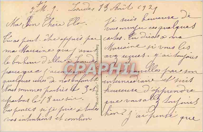 CPA Lourdes La Vierge Couronnee  — Verso