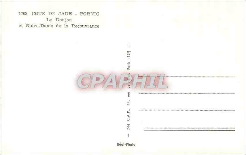 CPM Pornic Le Donjon et Notre Dame de la Recouvrance  — Back