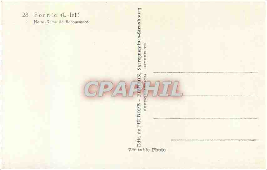 CPM Pornic L Inf Notre Dame de Recouvrance  — Back