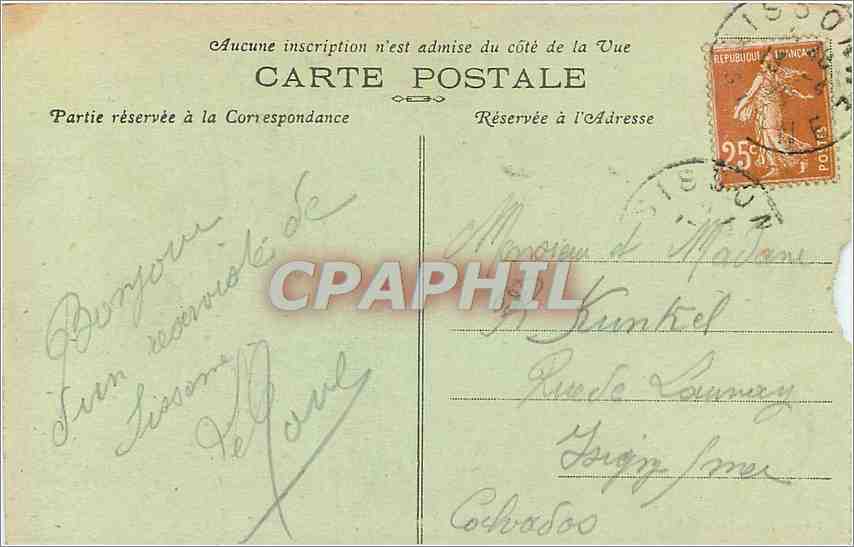 Camp de Sissonne (Aisne) — Gruppe Maschinengewehrschützen im Schussgefecht — Téuct Jeune, Foto-Verlag — Rückseite