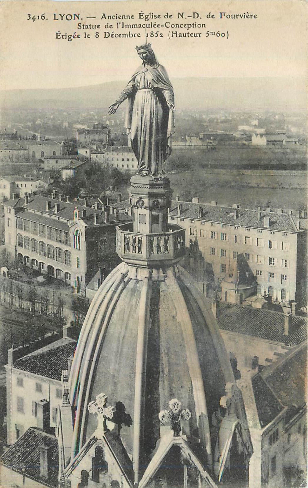 LYON — Ancienne Église de N.-D. de Fourvière — Statue de l'Immaculée-Conception