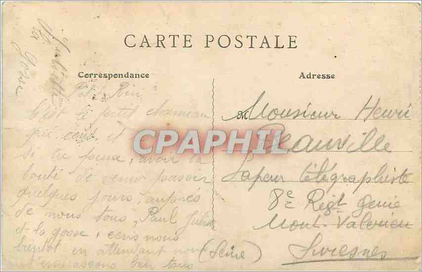 CPA Lyon Pont Lafayette Perspective et Quai de Retz Tramway — Verso