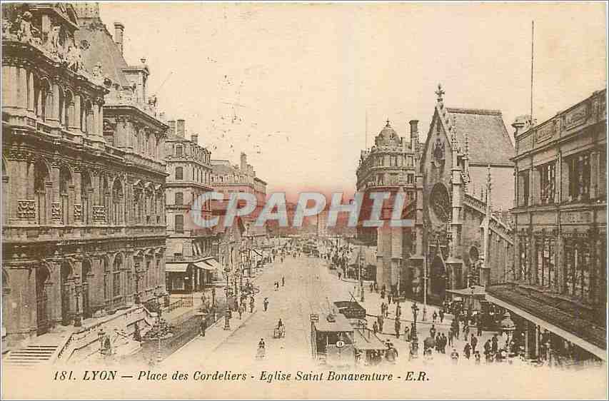 CPA Lyon Place des Cordeliers Eglise Saint Bonaventure 