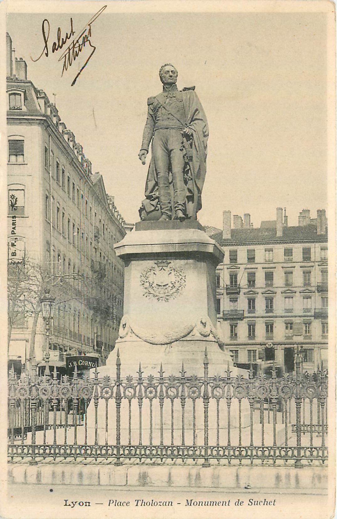 CPA Lyon Place Tholozan Monument de Suchet 