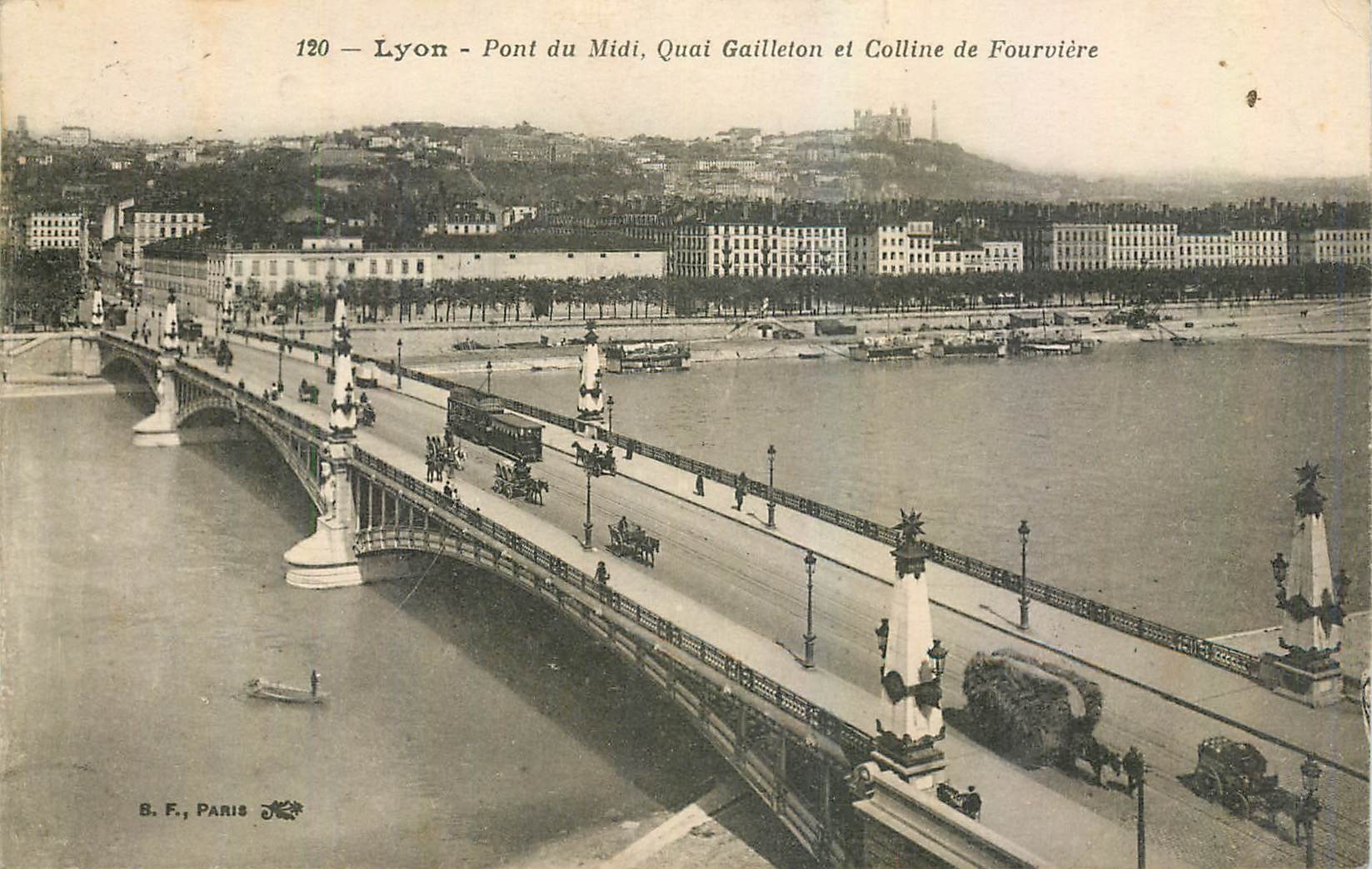 CPA Lyon Pont du Midi Quai Gailleton et Colline de Fourviere 