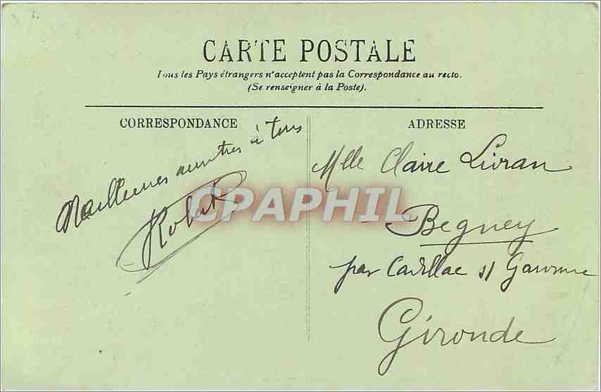 CPA Lyon Gare Perrache et l'Hotel Terminus  — Verso