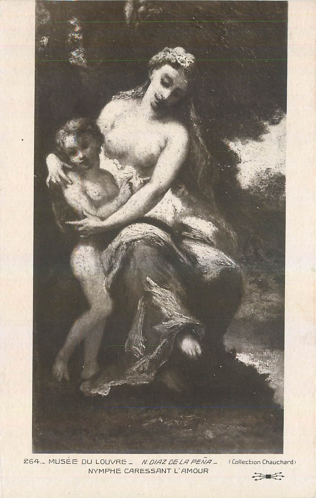 CPA Musee du Louvre Nymphe Caressant L'Amour 