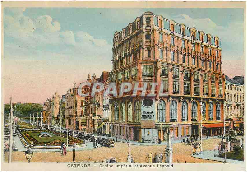 CPA Ostende Casino Imperial et Avenue Leopold 