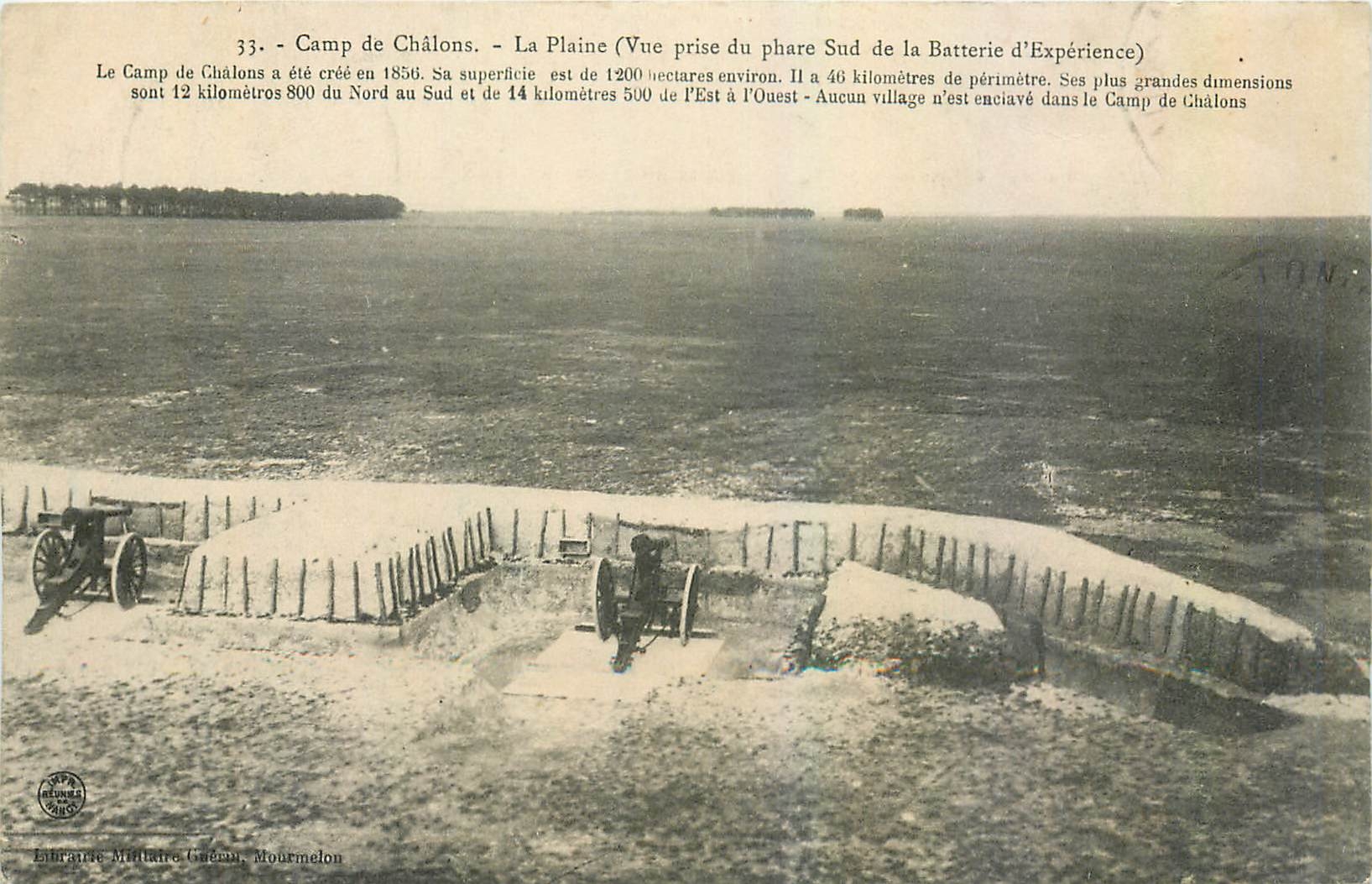 CPA Camp de Chalons La Plaine Vue prise du phare Sud de la Batterie d'Experience Militaria