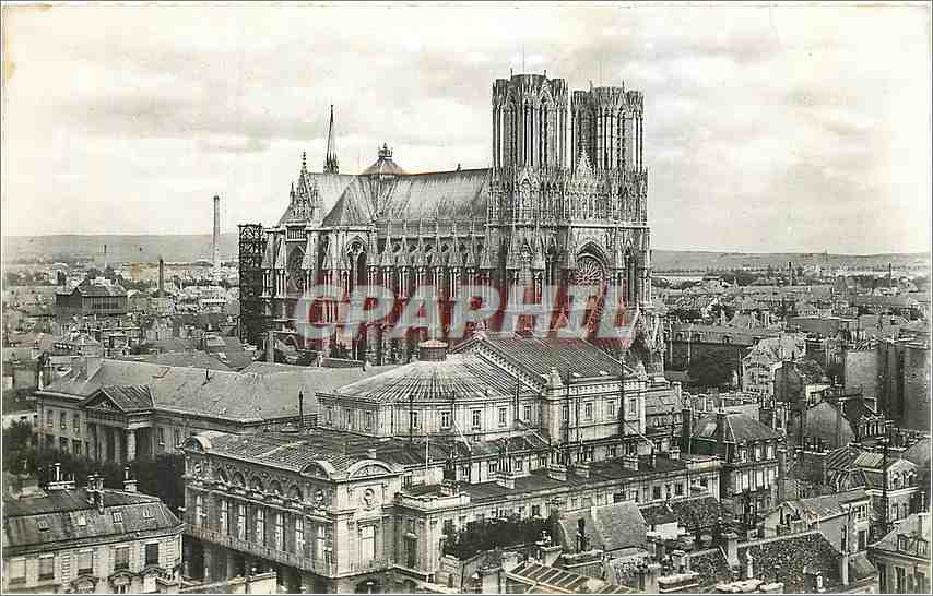 CPM Reims Panorama pris de l'Eglise Saint Jacques 