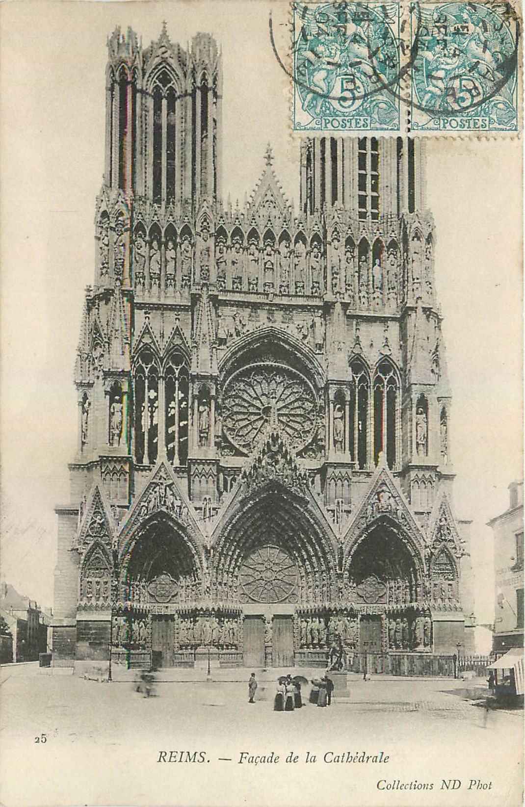 CPA Reims Facade de la Cathedrale 