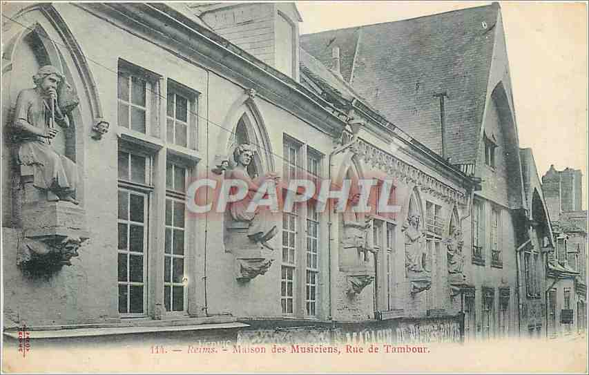 CPA Reims Maison des Musiciens Rue de Tambour 