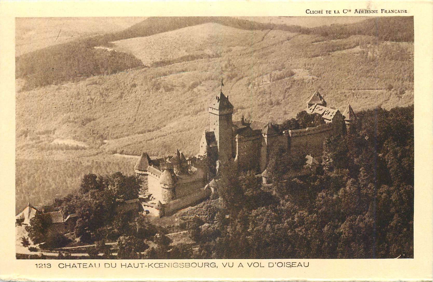 CPA Chateau du Haut Koenigsbourg Vu a vol d'oiseau 