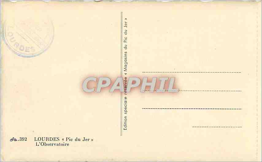 CPA Lourdes L'Observatoire  — Verso