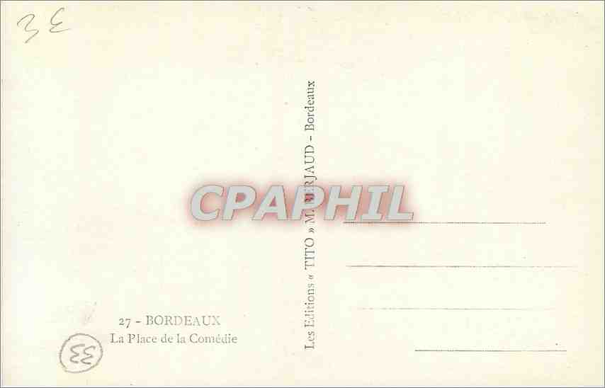 Place de la Comédie — Bordeaux — Éditions Tito — Verso