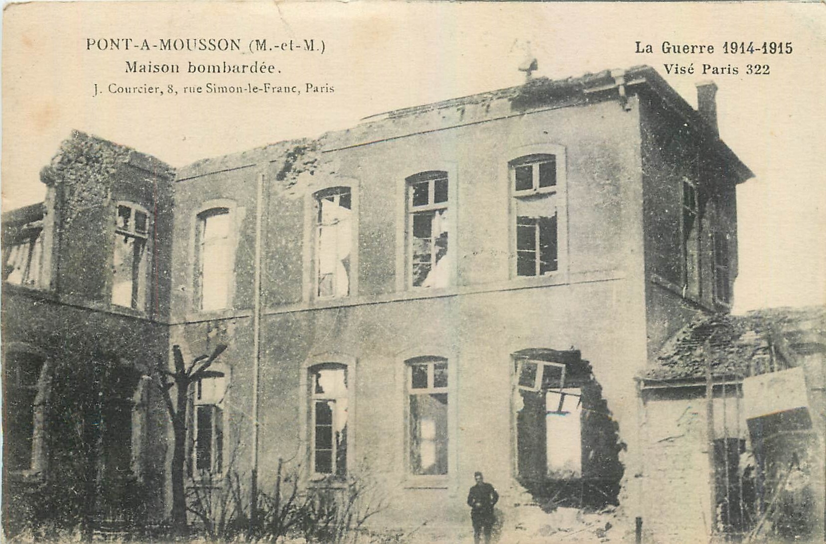 CPA Pont a Mousson Maison bombardee Militaria