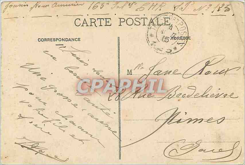 CPA Nancy Vue a vol d'oiseau de St Epvre et de la Ville Cieille prise de l'Hotel de Ville  — Rückseite