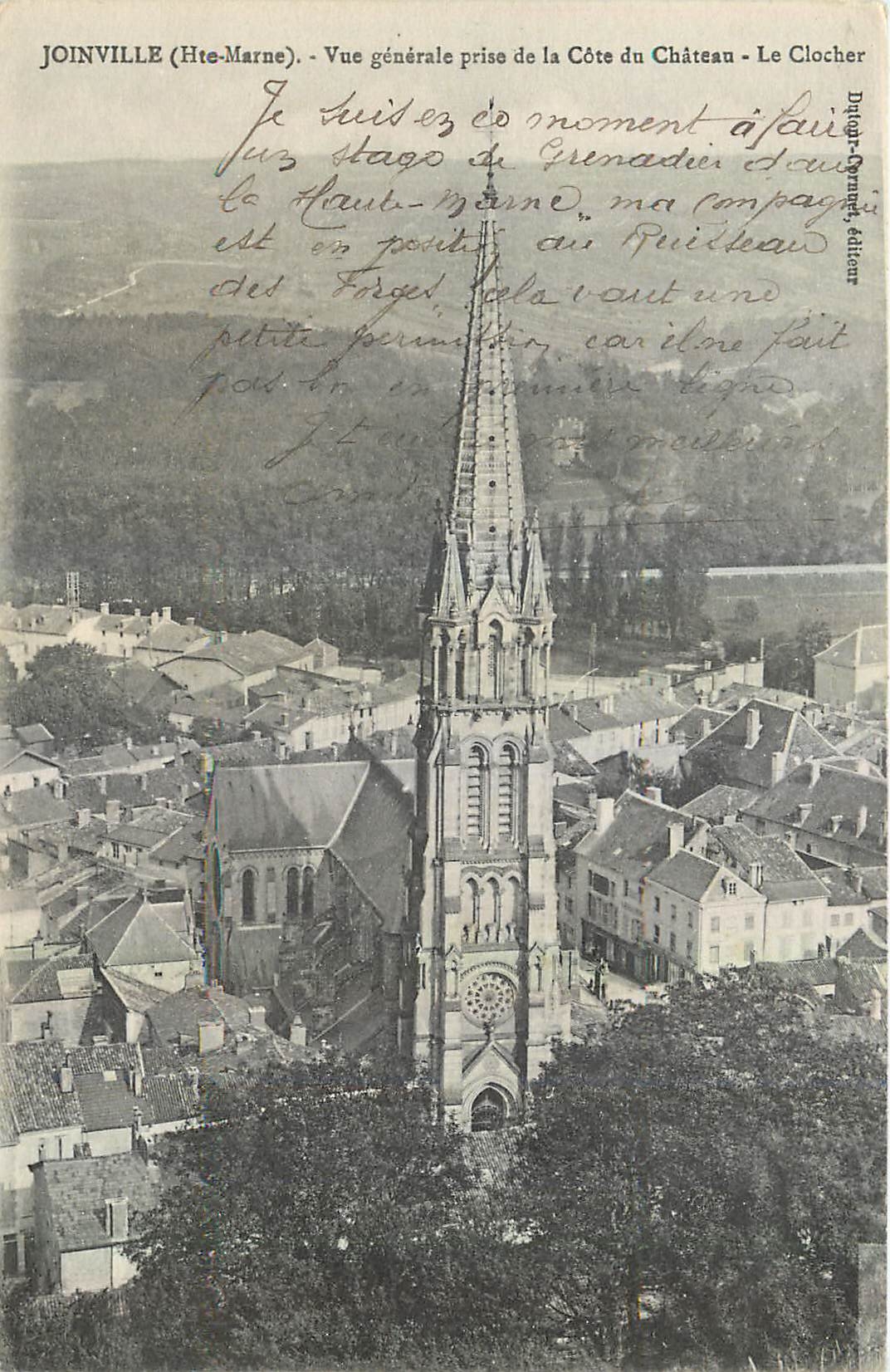 CPA Joinville Hte Marne Vue generale prise de la Cote du Chateau Le Clocher 