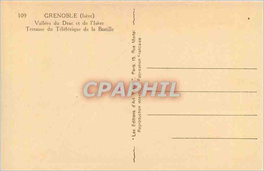 CPA Grenoble Isere Vallees du Drac et de l'Isere  — Rückseite