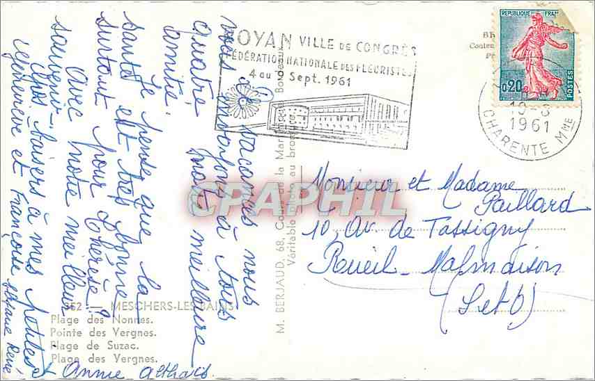 CPM Meschers les Bains Plage des Nonnes Pointe des Vergnes Plage de Suzac Plag des Vergnes — Back