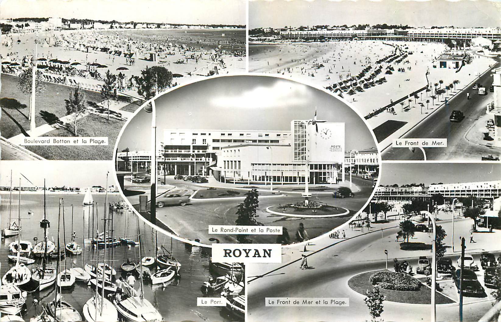 Royan — Vue panoramique des plages, du port et du rond-point — Éditions Gaby
