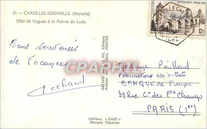 Wellenwirkung an der Pointe du Lude — Carolles-Edenville (Manche) — Éditions Gaby — Rückseite