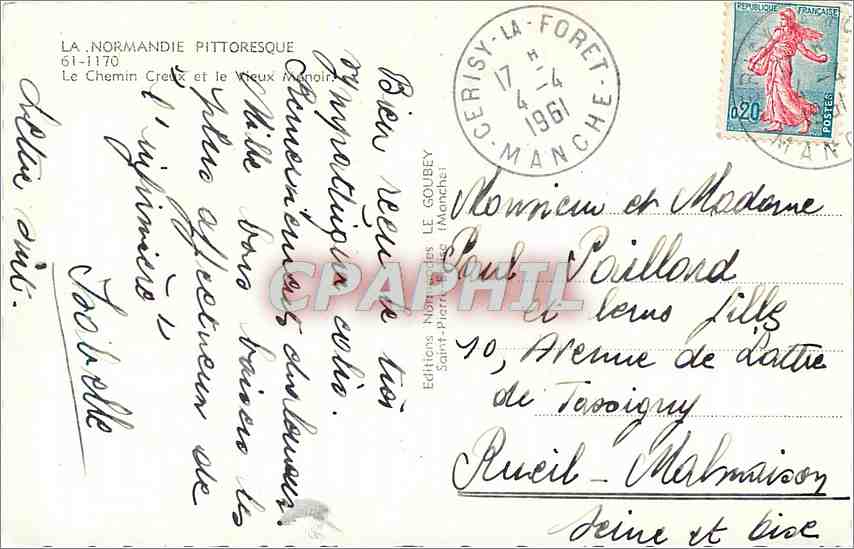 Le Chemin Creux et le Vieux Manoir — La Normandie pittoresque — Éditions Le Goubey, Saint-Martin (Manche) — Reverso