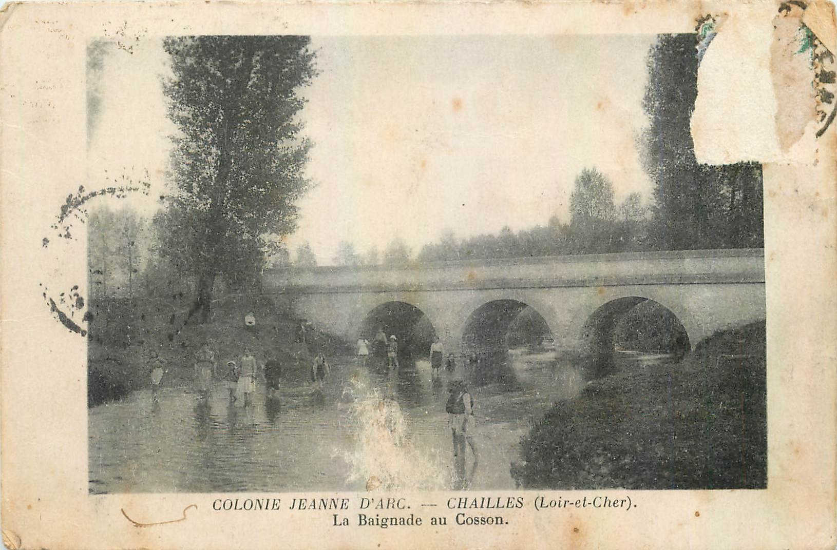 Colonie Jeanne d'Arc — Chailles (Loir-et-Cher). La Baignade au Cosson.