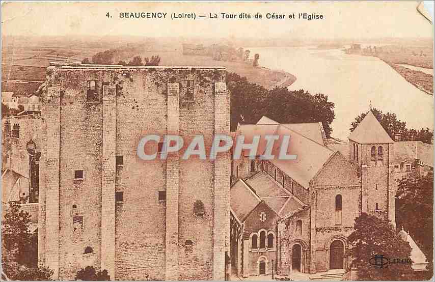 CPA Beaugency Loiret La Tour dite de Cesar et l'Eglise 